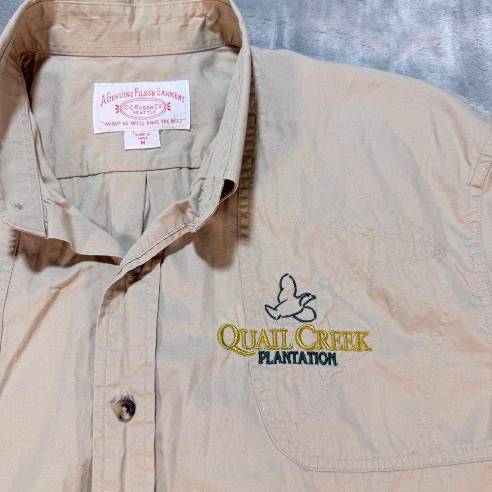 Filson‎ Quail Creek Plantation Embroidered Short Sleeve Button Up Work Shirt Med